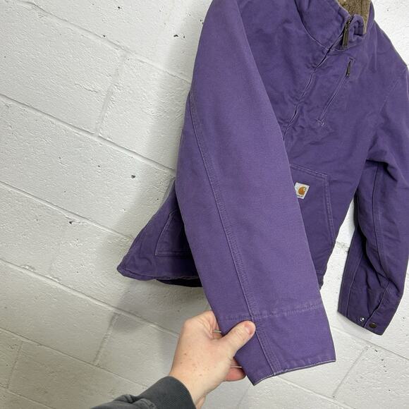 Vintage Carhartt Sherpa-Lined Sierra Jacket “Grape” WJ022 - Picture 9 of 13